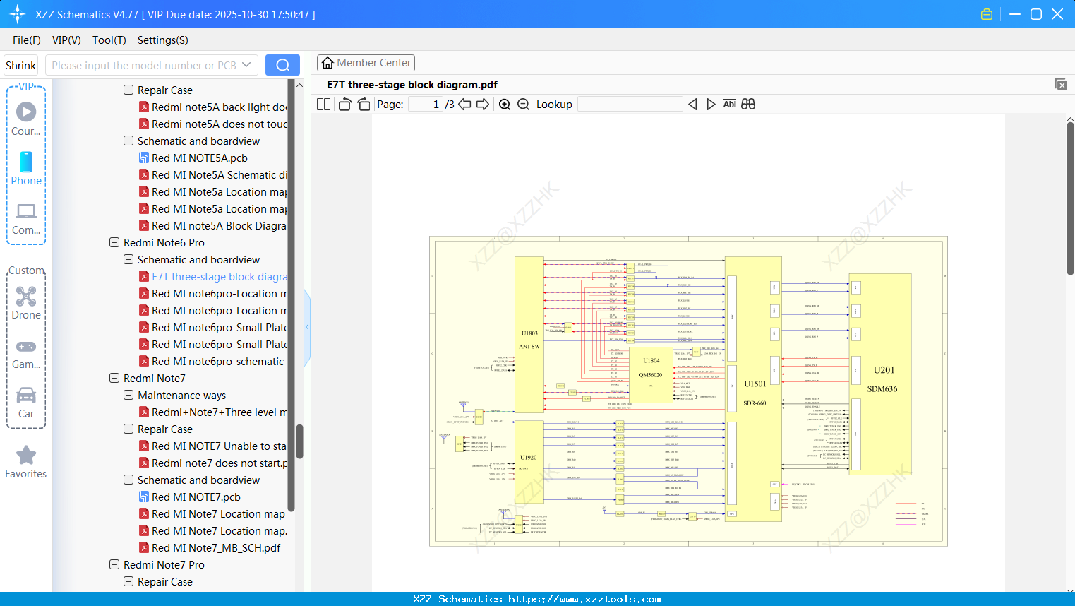 Xiaomi Redmi E7T Three-stage Block Diagram